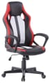 Gaming Chair Bürostuhl RACING FUN Bezug Schwarz Rot Weiß mit Armlehnen