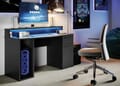 TEZAUR 9B Gaming Desk Computertisch mit LED-Beleuchtung, von Forte