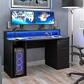 TEZAUR 9B Gaming Desk Computertisch mit LED-Beleuchtung, von Forte