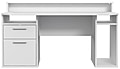 Gaming Tisch TEZAUR 3B Gamer Computertisch Weiß mit LED-Beleuchtung