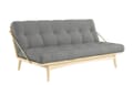 Klappcouch Sofa FOLK mit Klappfunktion Kiefer natur mit Polsterauflage