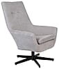 Lounge Sessel BRUNO Cordstoff Hellgrau drehbar