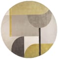 Teppich HILTON Grau Gelb von ZUIVER rund Ø 240 cm