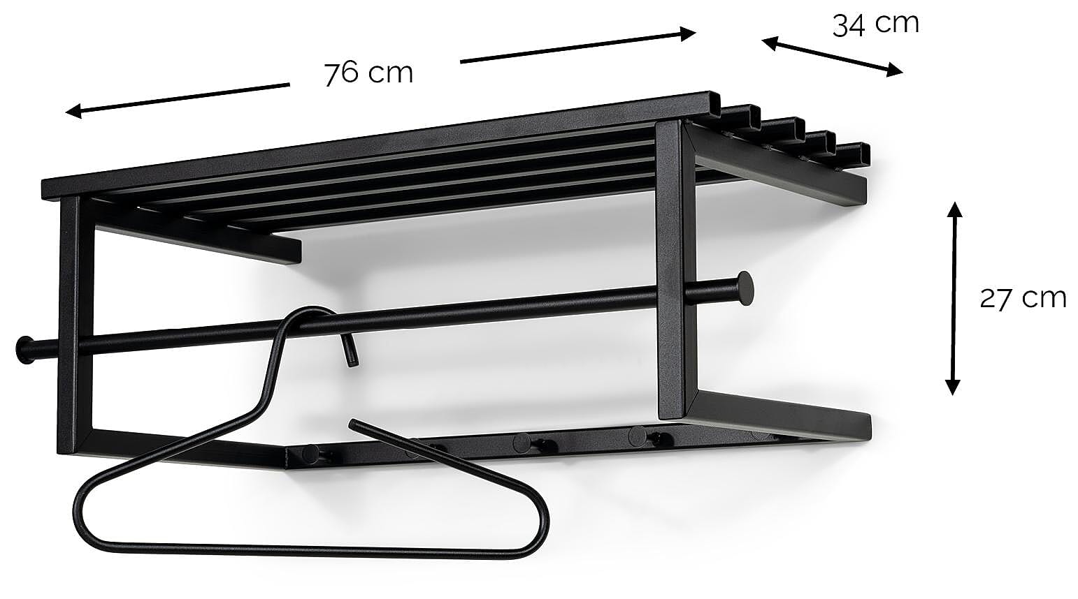 Garderobe Wandgarderobe MARCO Metall Weiß mit Hutablage von Spinder