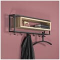 Garderobe Wandgarderobe SCHOOL 80 Stahl Schwarz Ablage Eiche, Spinder