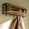 Garderobe Wandgarderobe SCHOOL 80 Stahl Schwarz Ablage Eiche, Spinder