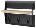 Wandgarderobe JEFFERSON WOOD 3 Stahl Schwarz und Eiche, Spinder Design