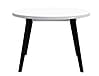 Esstisch Ausziehtisch TABLE ROUND 110 - 155 cm Weiß Metallfüße schwarz