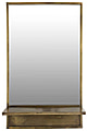Wandspiegel Spiegel FEYZA rechteckig mit Ablage messingfarbig