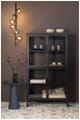 Schwarze Vintage Vitrine Kommode FERRE L