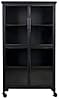 Schwarze Vintage Vitrine Kommode FERRE L