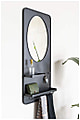 Wandspiegel Spiegel PASCAL L mit Ablagen und Haken Metall schwarz