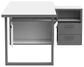 Arbeitstisch Schreibtisch KEFLAVIK Optik: Weiß / Grau, von Forte