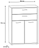 Kommode KEFLAVIK mit 2 Schubladen 2 Türen Optik: Weiß / Grau von Forte
