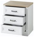 Rollcontainer JASMIN mit 3 Schubkästen Pinie weiß Nachbildung