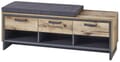 Dielenbank Flurbank 132 cm PRATO Oldwood Alpine Lodge Dekor mit Kissen