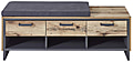 Garderobenbank Flurbank 132 cm PRATO Oldwood Alpine Lodge Dekor mit Kissen