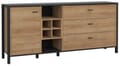 Sideboard Kommode HIGH ROCK 186 cm Riviera Eiche Optik /Schwarz, Forte