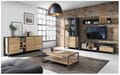Sideboard Kommode HIGH ROCK 186 cm Riviera Eiche Optik /Schwarz, Forte