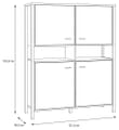 Highboard Schrank HIGH ROCK 4-trg. Riviera Eiche Optik / Schwarz Forte