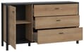 Esszimmer HIGH ROCK 6-tlg mit Beleuchtung Riviera Eiche Optik /Schwarz