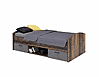 Jugendbett Einzelbett WINNIE Optik: Old Wood Vintage, von Forte