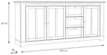 Sideboard ILOPPA 3 Türen 3 Schubladen Optik: Schneeeiche, von Forte