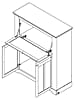 Barschrank Highboard ILOPPA 2-trg. 1 Klappe Optik: Schneeeiche, Forte