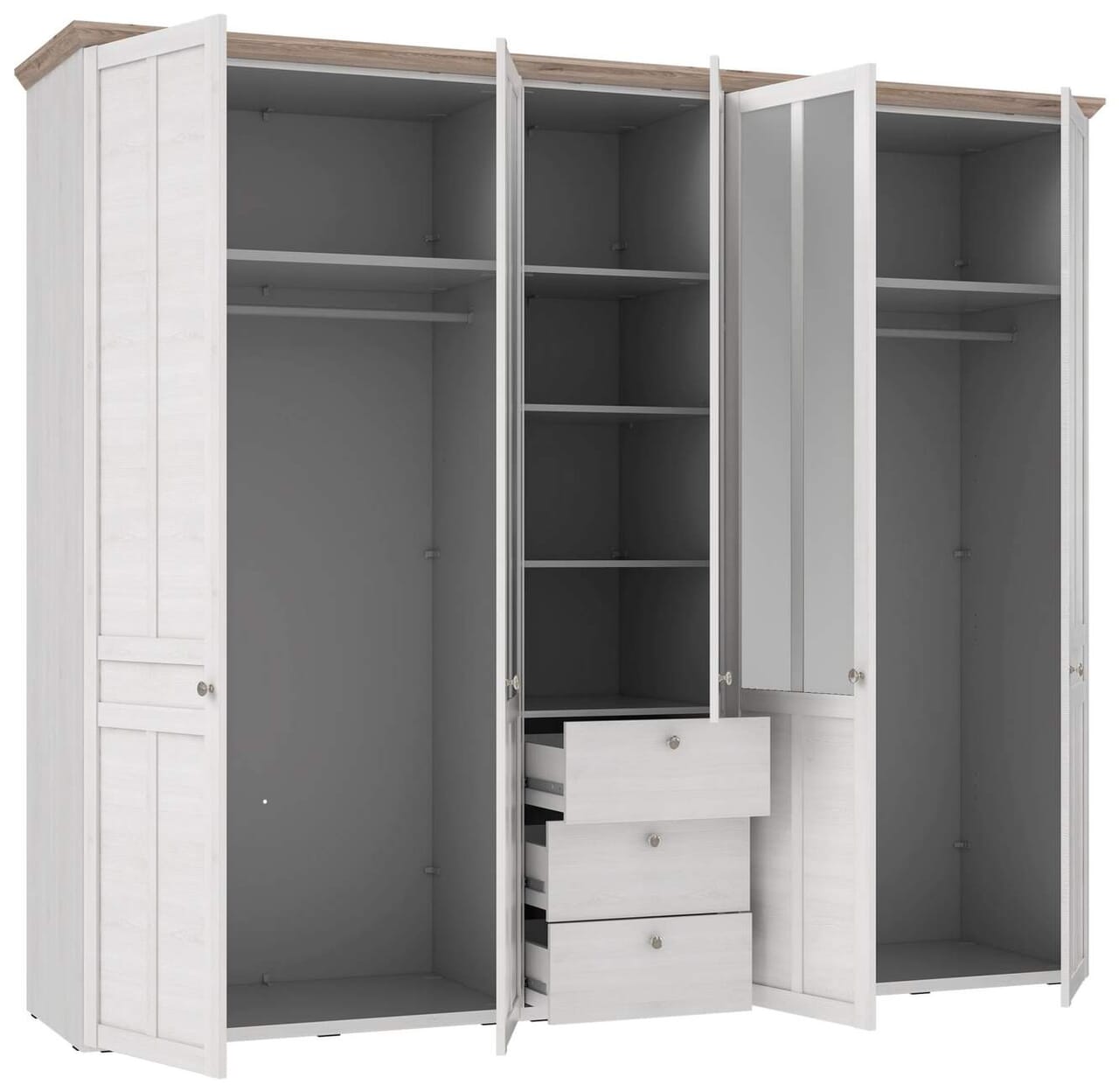 ILOPPA Schlafzimmer-Set 14-tlg., Optik: Schneeeiche, von Forte ILOPPA Schlafzimmer-Set 14-tlg., Optik: Schneeeiche, von Forte
