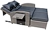 Multifunktions-Sofa Gartensofa NIZZA mit Liegefunktion und Klapptisch