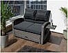 Multifunktions-Sofa Gartensofa NIZZA mit Liegefunktion und Klapptisch