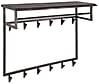 Wandgarderobe Garderobe YUKON 12 Haken Hutablage Stahl Akazie Schwarz