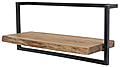 Wandregal KANT 65 cm Stahlrahmen und Akazie Massivholz mit Baumkante