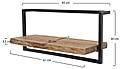 Wandregal KANT 65 cm Stahlrahmen und Akazie Massivholz mit Baumkante