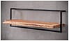 Wandregal KANT 100 cm Stahlrahmen und Akazie Massivholz mit Baumkante