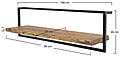 Wandregal KANT 100 cm Stahlrahmen und Akazie Massivholz mit Baumkante