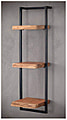 Wandregal KANT Triple, mit 3 Ablagen Stahlrahmen Akazie mit Baumkante