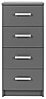 Schubladenkommode Kommode ELENZIO 4 Graphit Grau mit 4 Schubladen