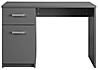 Schreibtisch Arbeitstisch ELENZIO Graphit Grau mit 1 Tür 1 Schublade