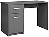 Schreibtisch Arbeitstisch ELENZIO Graphit Grau mit 1 Tür 1 Schublade