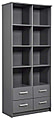 Regal Bücherregal ELENZIO Graphit Grau mit 4 Schubladen