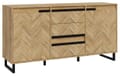 Sideboard Kommode SOLLETICO Optik: Bartex-Eiche mit Fischgrät-Design