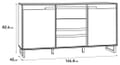 Sideboard Kommode SOLLETICO Optik: Bartex-Eiche mit Fischgrät-Design