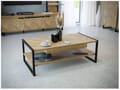 Couchtisch SOLLETICO Bartex-Eiche Nachbildung mit Fischgrät-Design