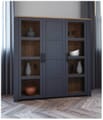 Highboard Vitrine BOHOL 3 Türen Optik: Riviera Oak / Navy Oak, Forte