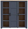 Highboard Vitrine BOHOL 3 Türen Optik: Riviera Oak / Navy Oak, Forte