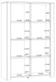Highboard Vitrine BOHOL 2 Türen Optik: Riviera Oak / Navy Oak, Forte