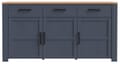 Sideboard Kommode BOHOL 3 Türen Optik: Riviera Oak / Navy Oak, Forte