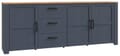 Sideboard BOHOL 220 cm 3 Schubladen 3-tr. Optik: Riviera Oak/ Navy Oak