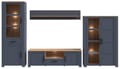 Wohnwand BOHOL 4-tlg Beleuchtung Optik: Riviera Oak / Navy Oak, Forte